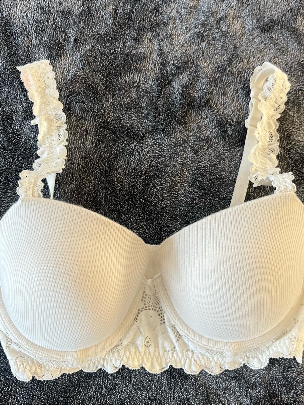 Lace Straps Balconette Bra